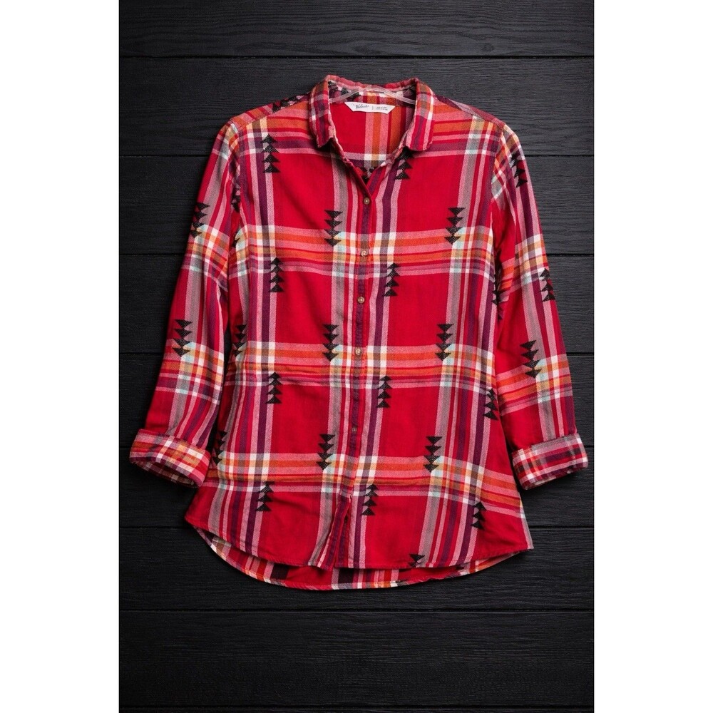Woolrich Southwestern Native American Print Shirt Women Sz Small Red Tribal